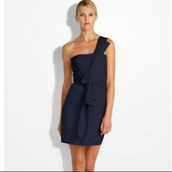 BCBGMaxAzria Blue Palais One Shoulder Dress - Picture 2 of 7